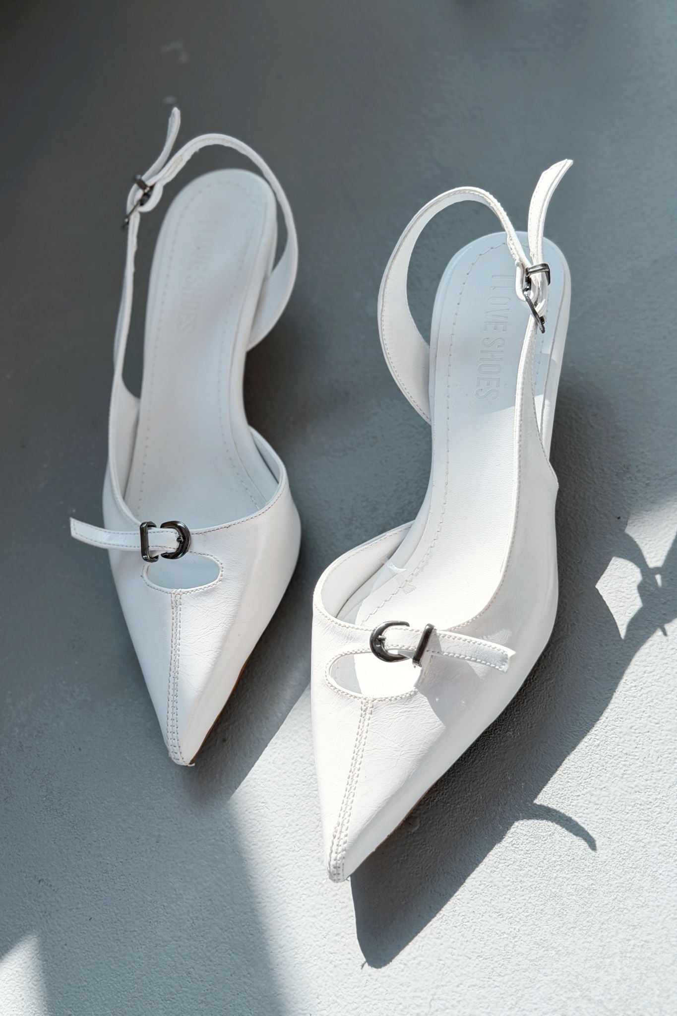 Norin White Crinkled Faux Leather Women's Stilettos