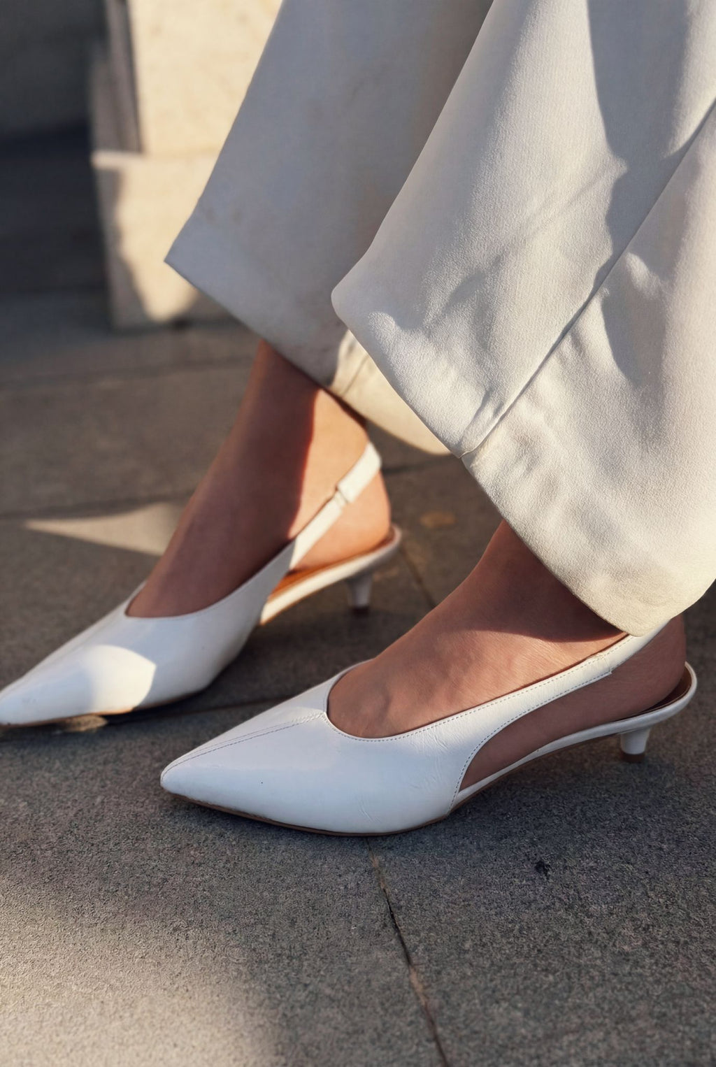 Selor White Faux Leather Women's Stilettos