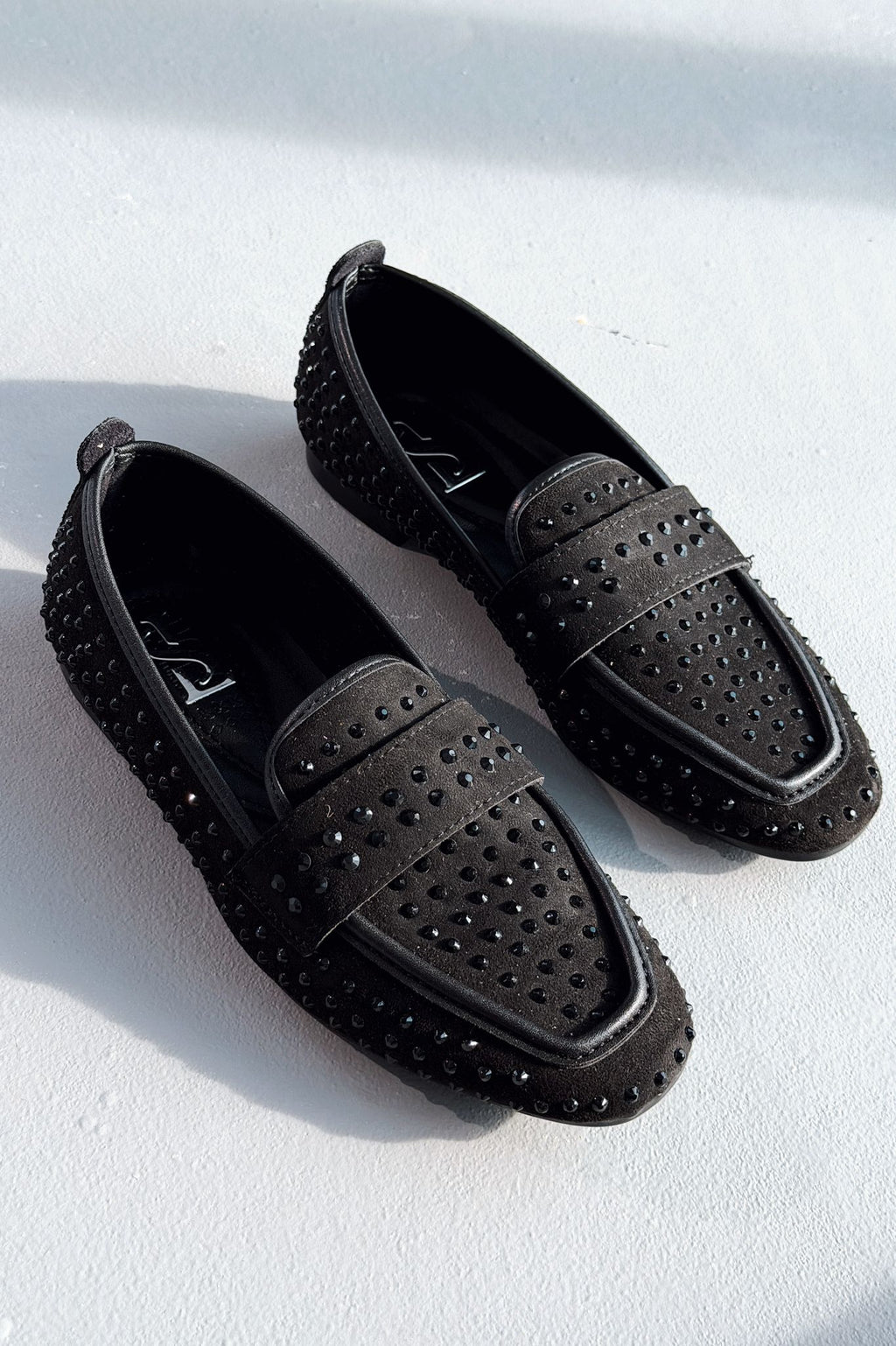 Talori Black Suede Black Embellished Women's Loafers