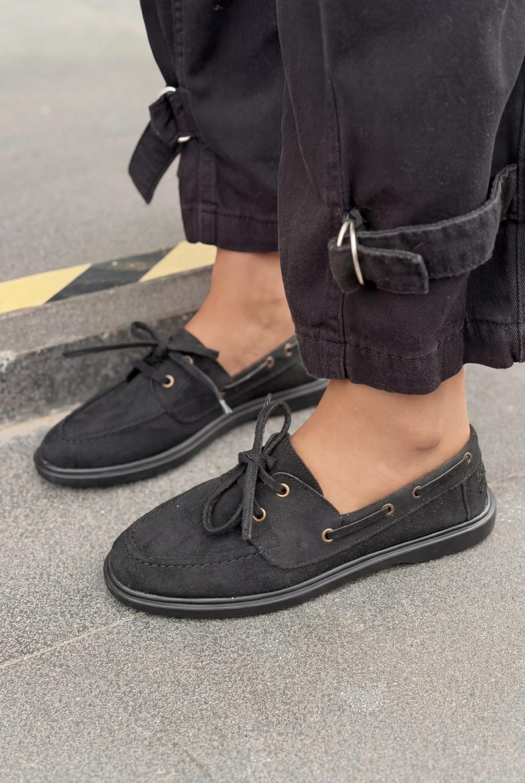 Morin Black Suede Women's Oxford Shoes