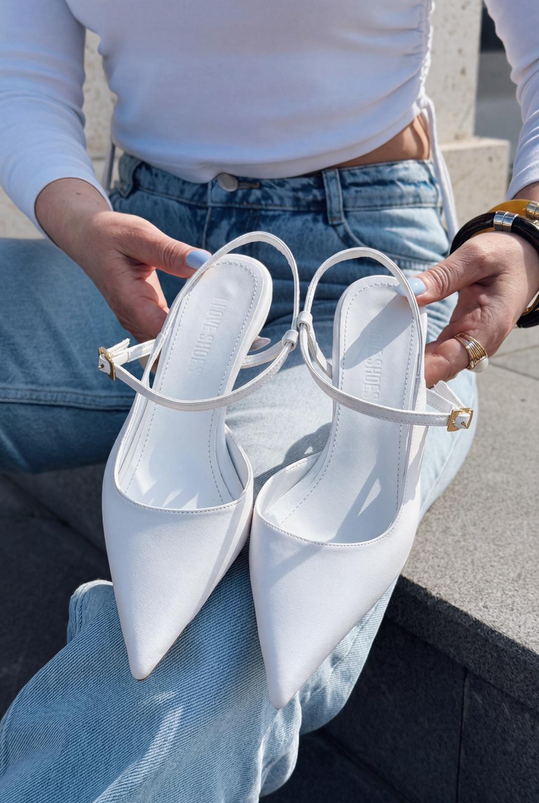 Torev White Faux Leather Women's Stilettos