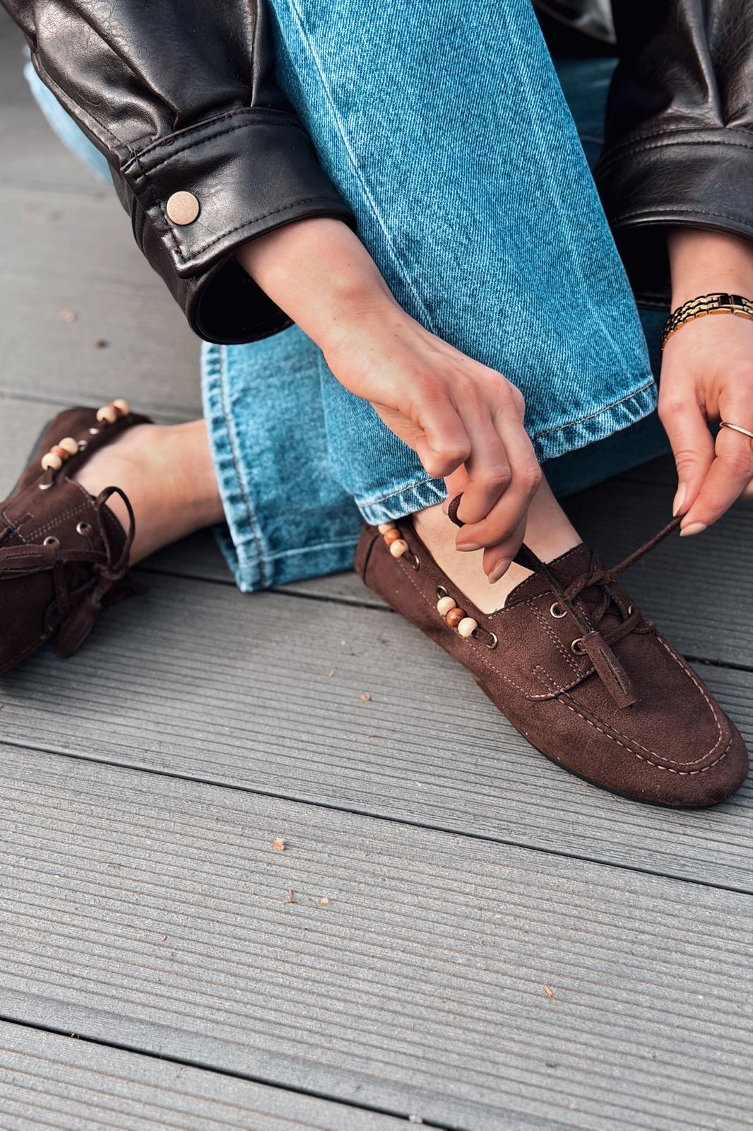 Brion Dark Brown Suede Women's Oxford Shoes