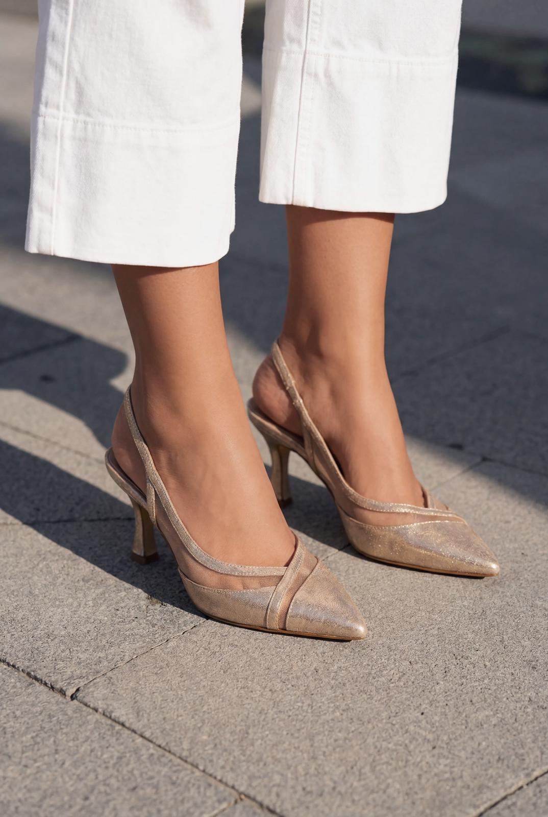 Almerion Gold Patent Faux Leather Women's Stilettos