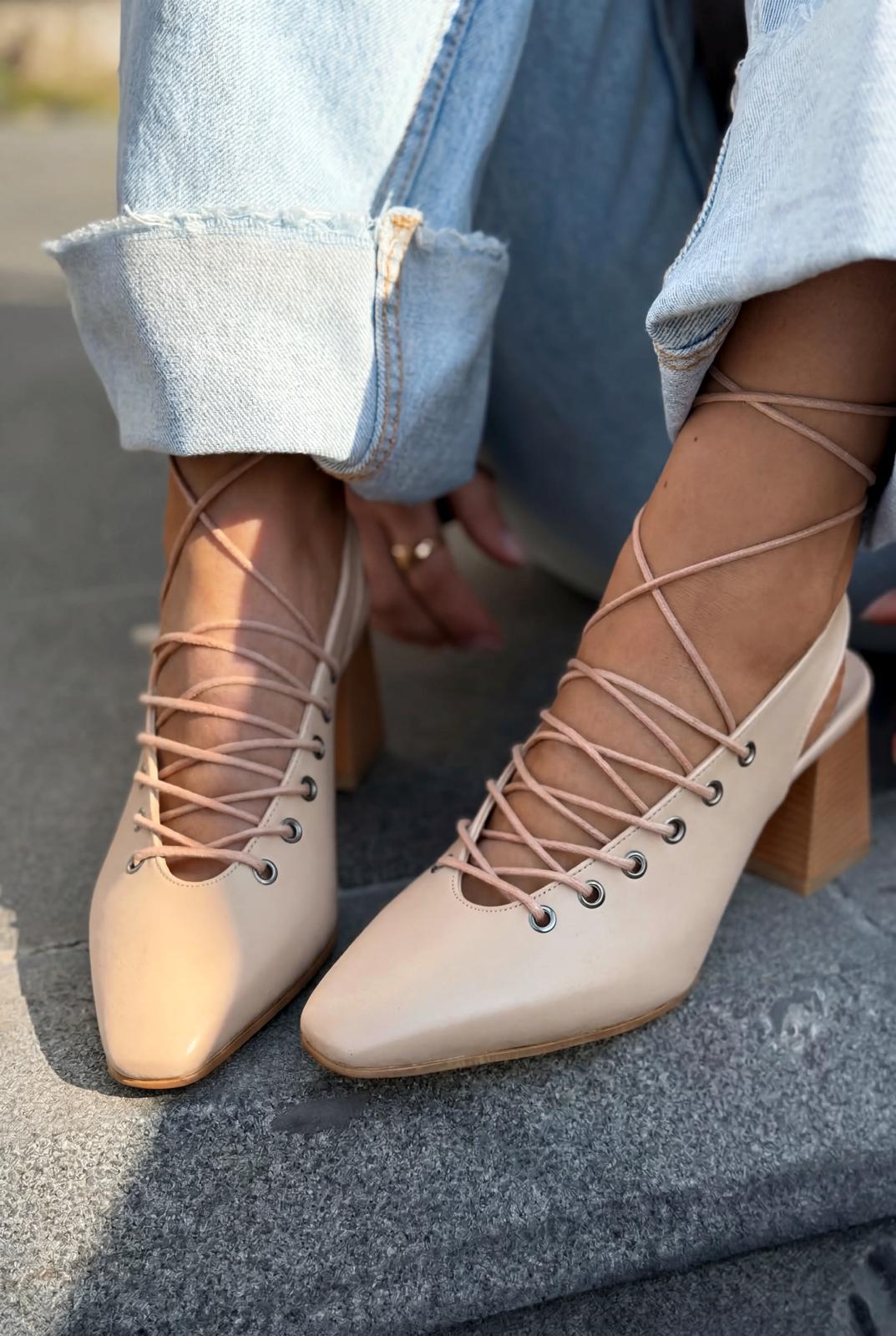 Yorella Nude Faux Leather Women's Pumps