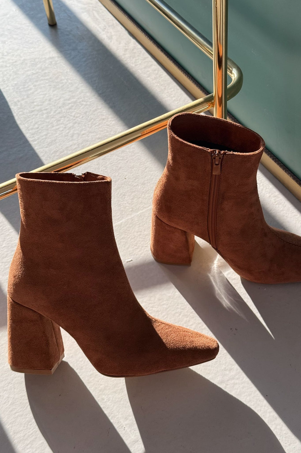 Larsew Suede Tan High Heel Women's Boots