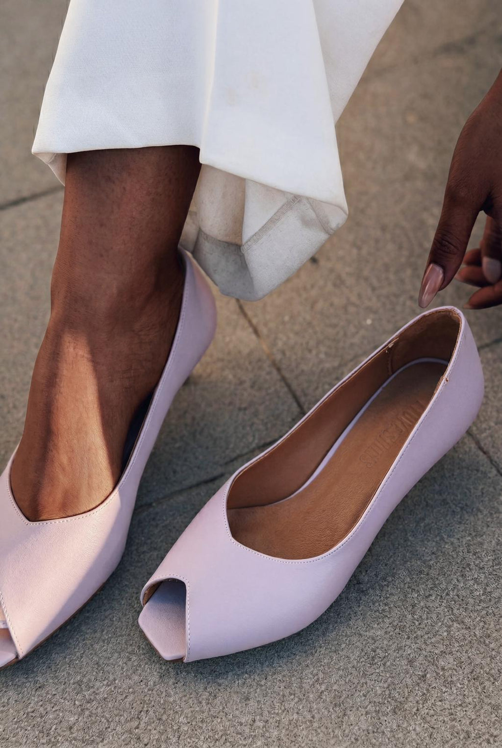 Norvion Lilac Genuine Leather Faux Leather Women's Pumps
