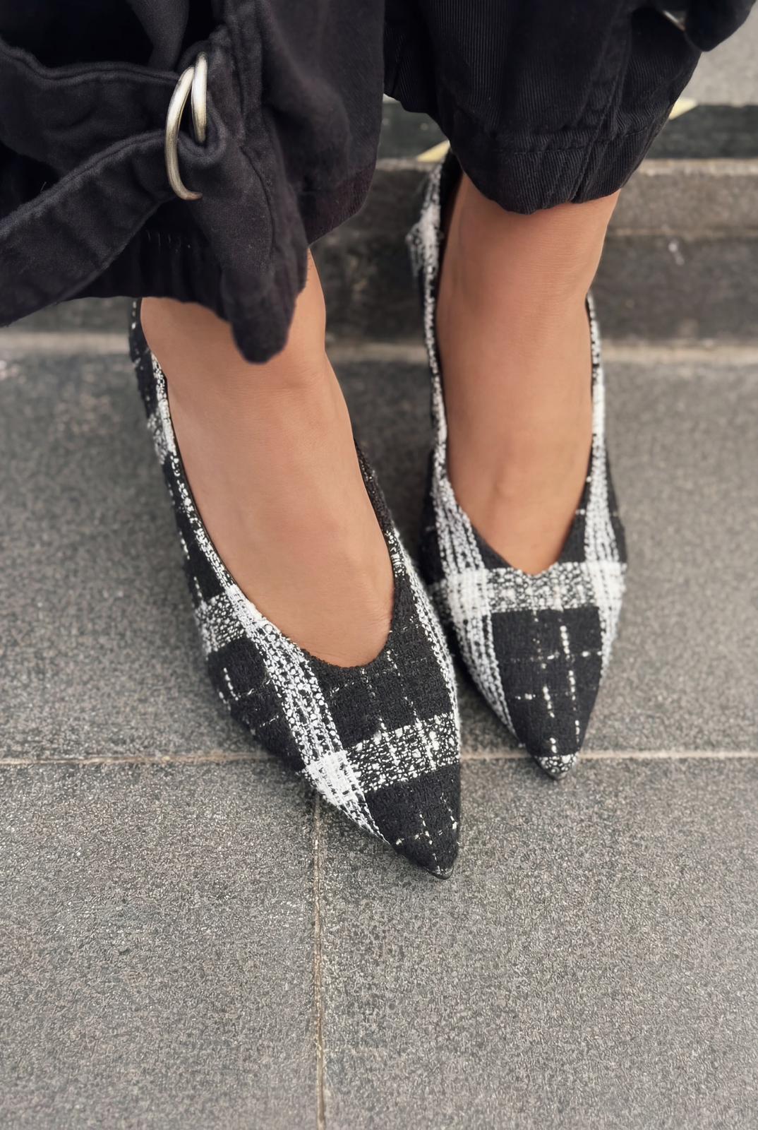 Kairo Black Tweed Plaid Stilettos