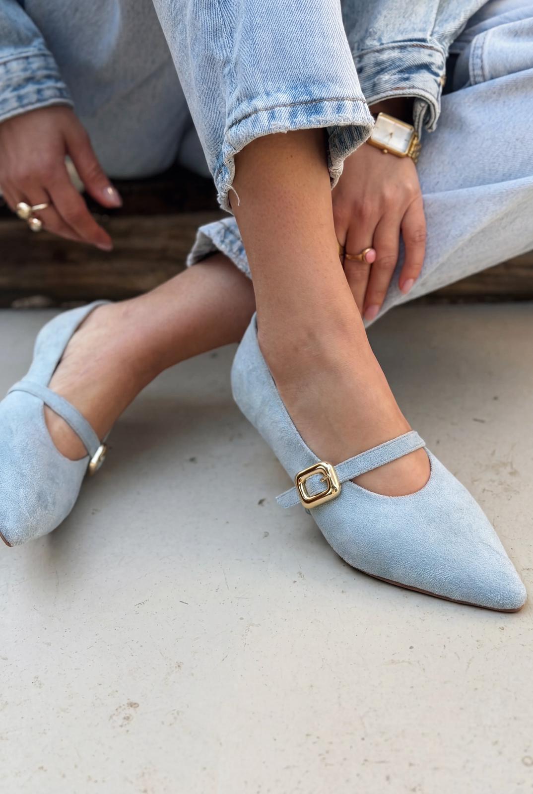 Karden Baby Blue Suede Women's Stilettos