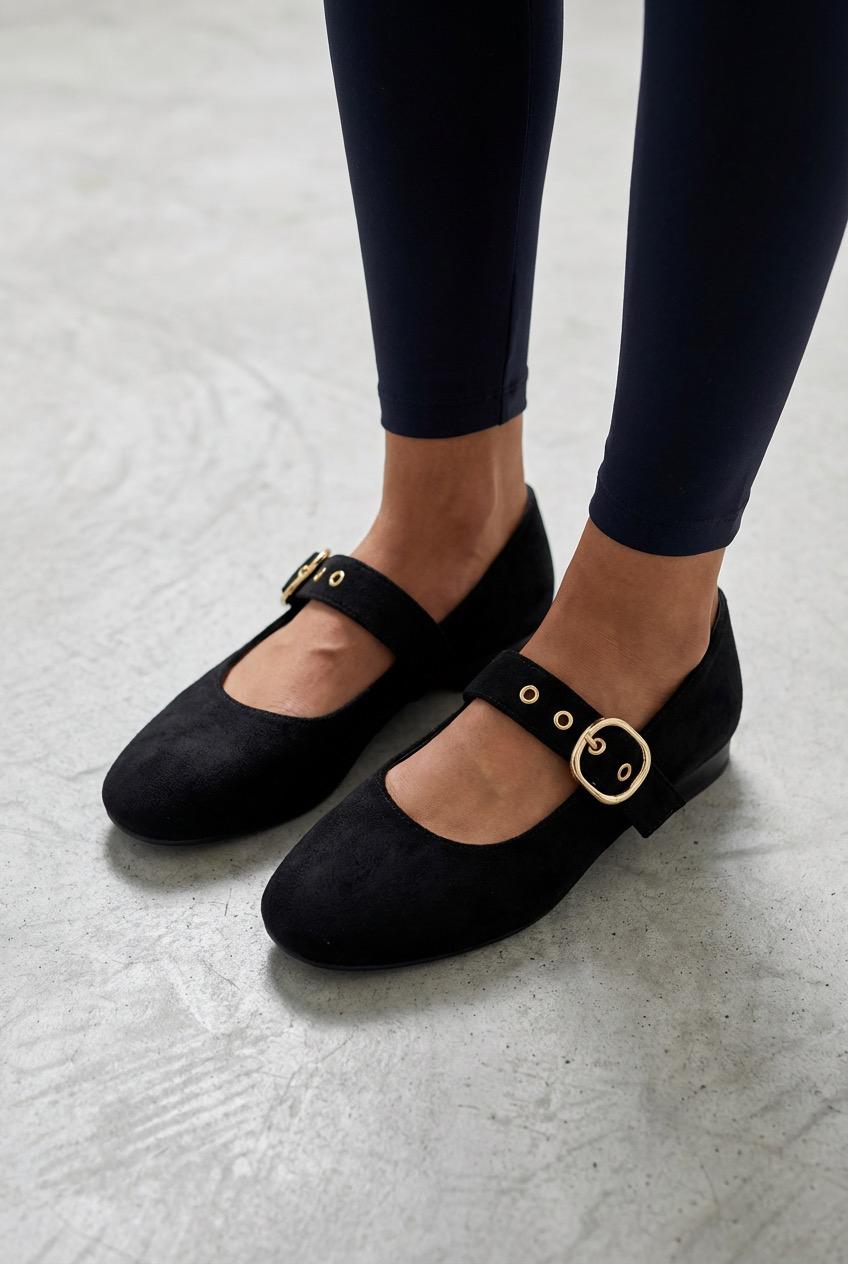 Dexor Black Suede Women's Flats