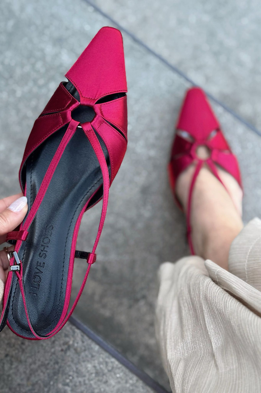 Ozeras Bordeaux Satin Women's Stilettos