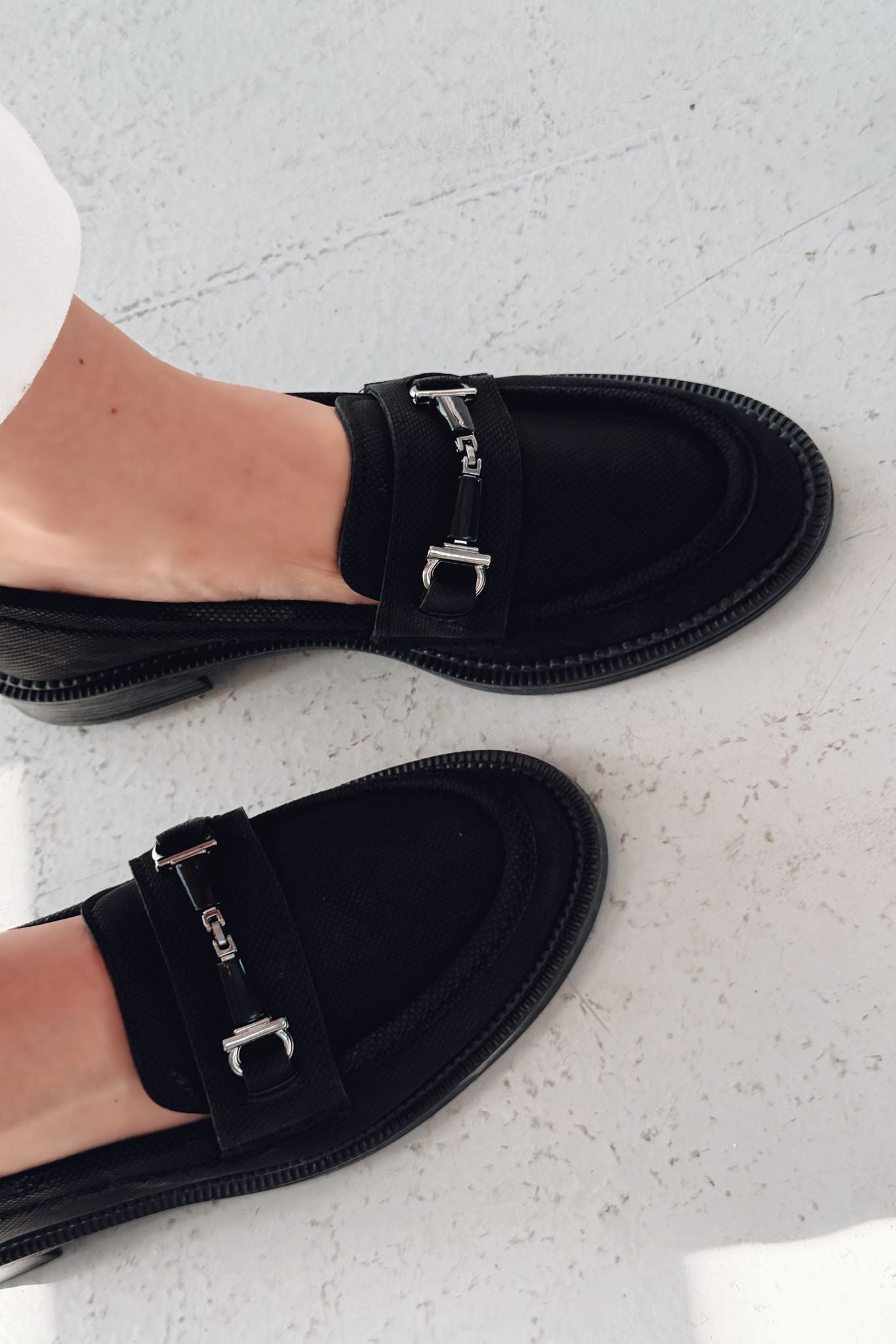 Torja Black Nubuck Women's Loafers