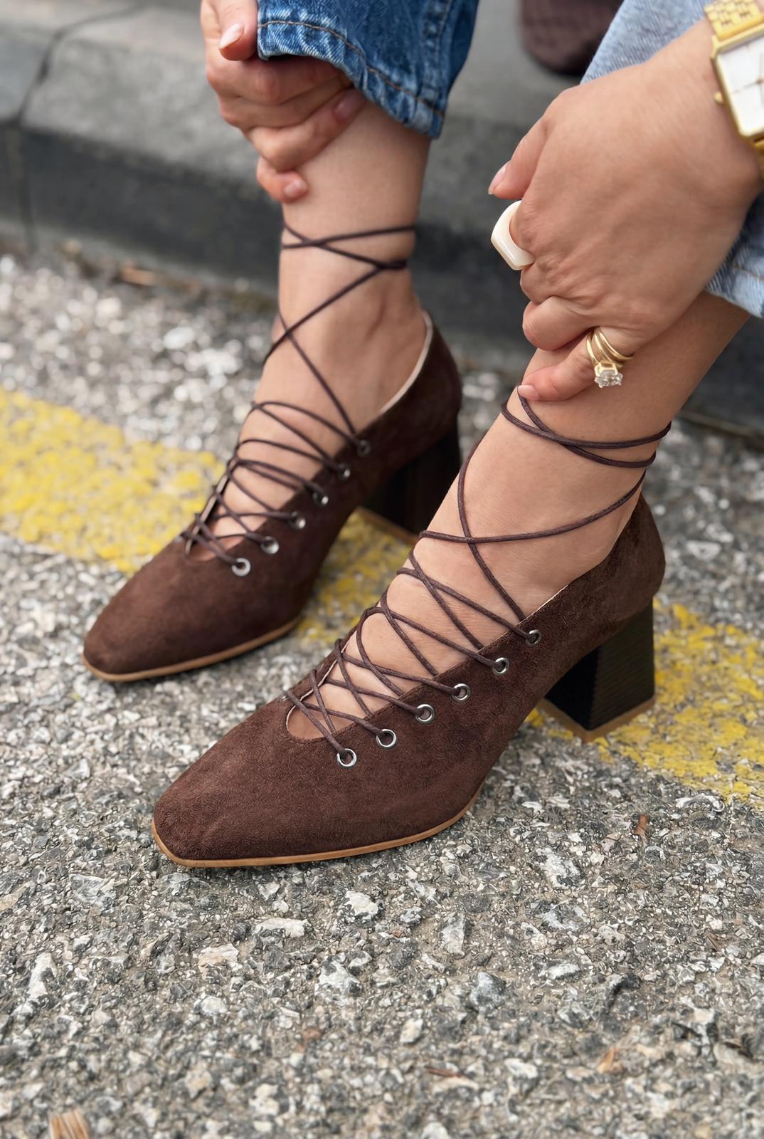 Temora Dark Brown Suede Women's Pumps