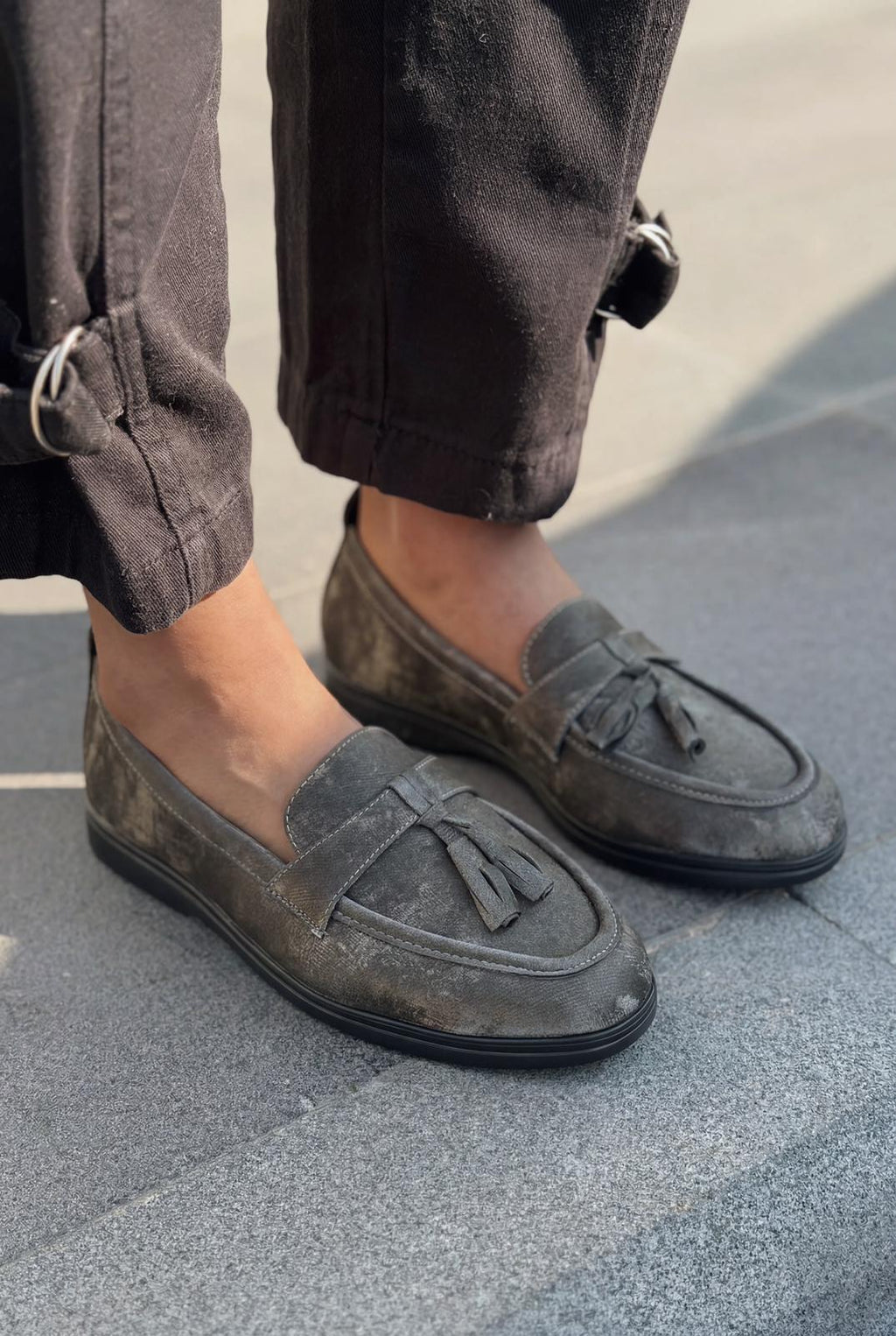 Yorvik Grey Satin Women's Loafers