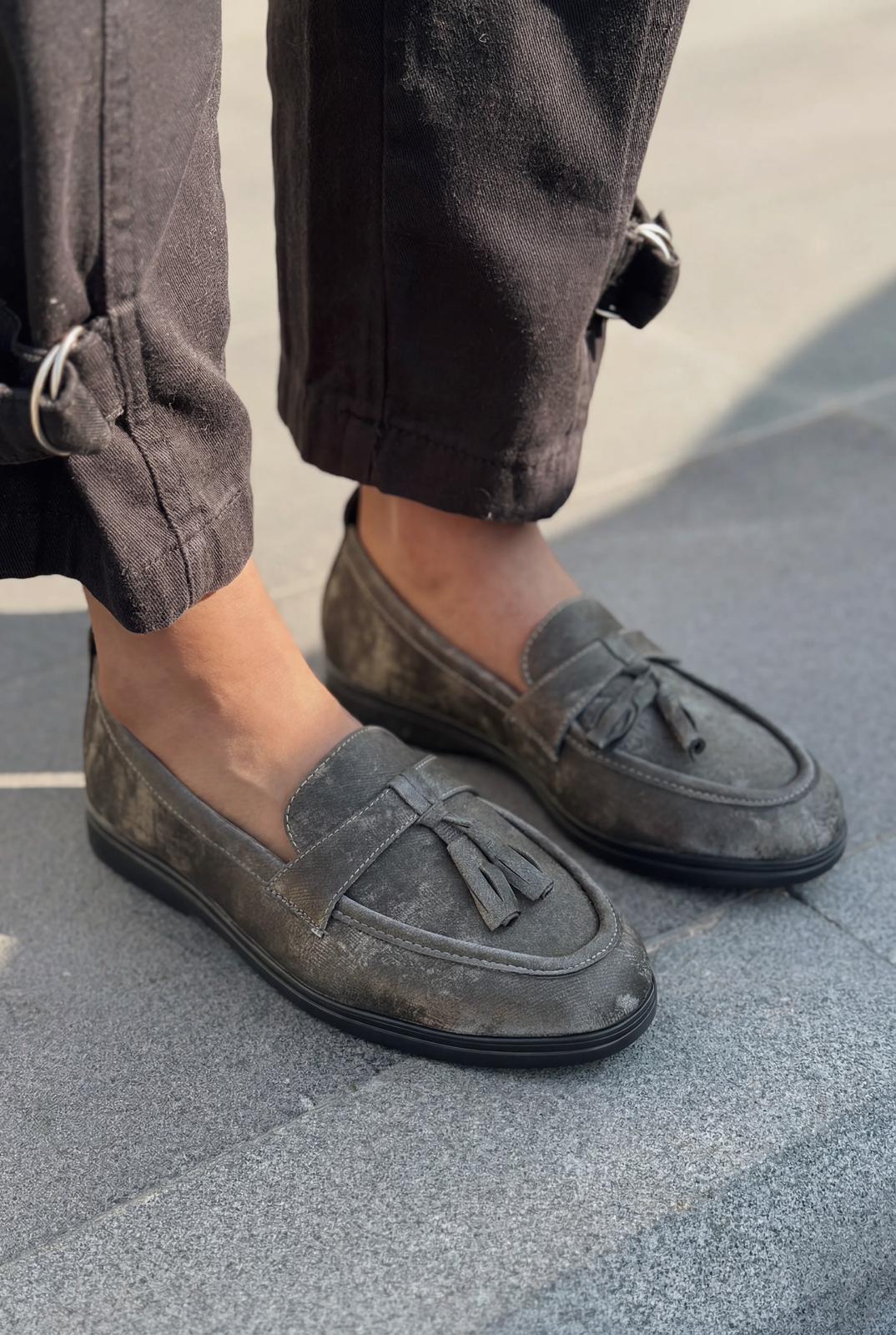 Yorvik Grey Satin Women's Loafers