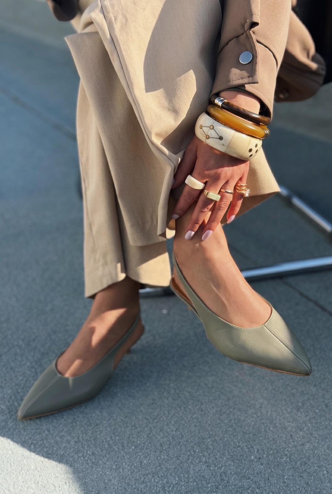 Selor Khaki Faux Leather Women's Stilettos