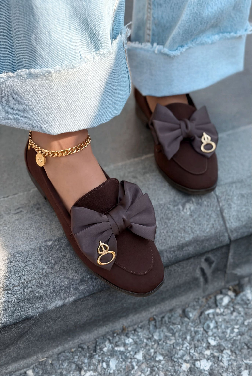 Norrada Dark Brown Satin Women's Loafers