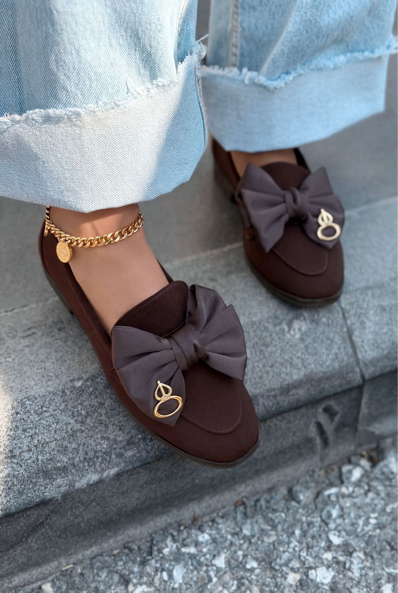 Norrada Dark Brown Satin Women's Loafers