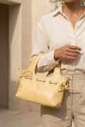 Varent Yellow Faux Leather Women's Handbag