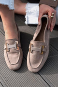 Elara Taupe Suede Women's Loafers