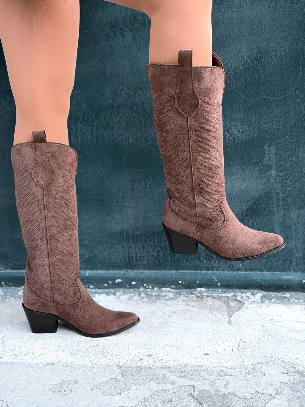 Marvett Brown Suede Women's Cowboy Boots