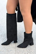 Axen Black Suede Women's Removable Shaft Boots