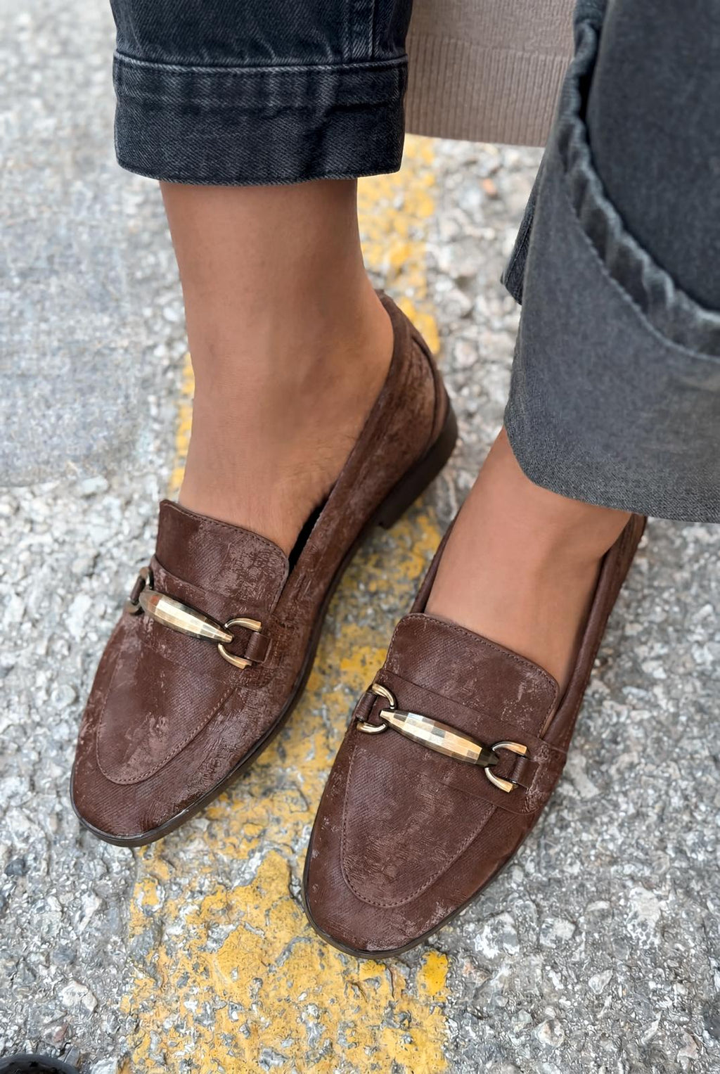 Ardena Light Brown Satin Women's Loafers
