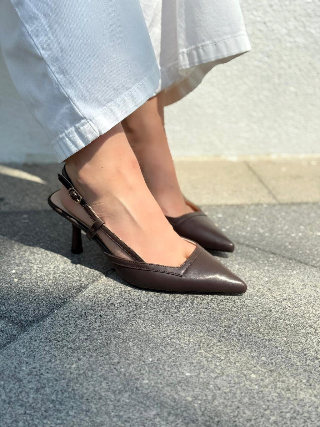 Dayrax Light Brown Faux Leather Women's Stilettos
