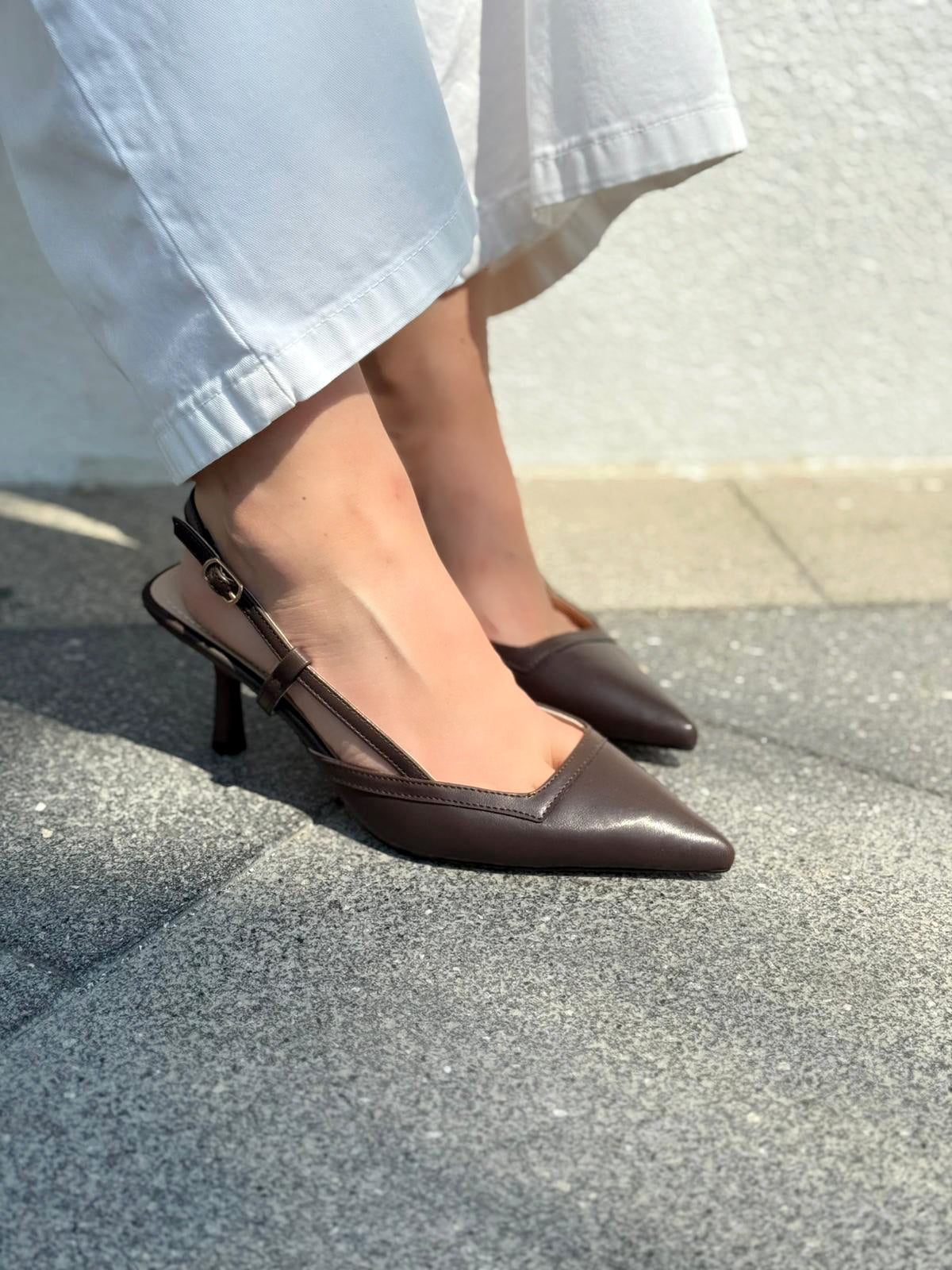 Dayrax Light Brown Faux Leather Women's Stilettos