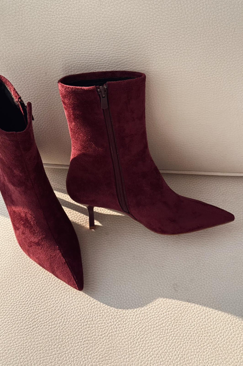 Orvex Bordeaux Suede Stiletto Heel Women's Boots