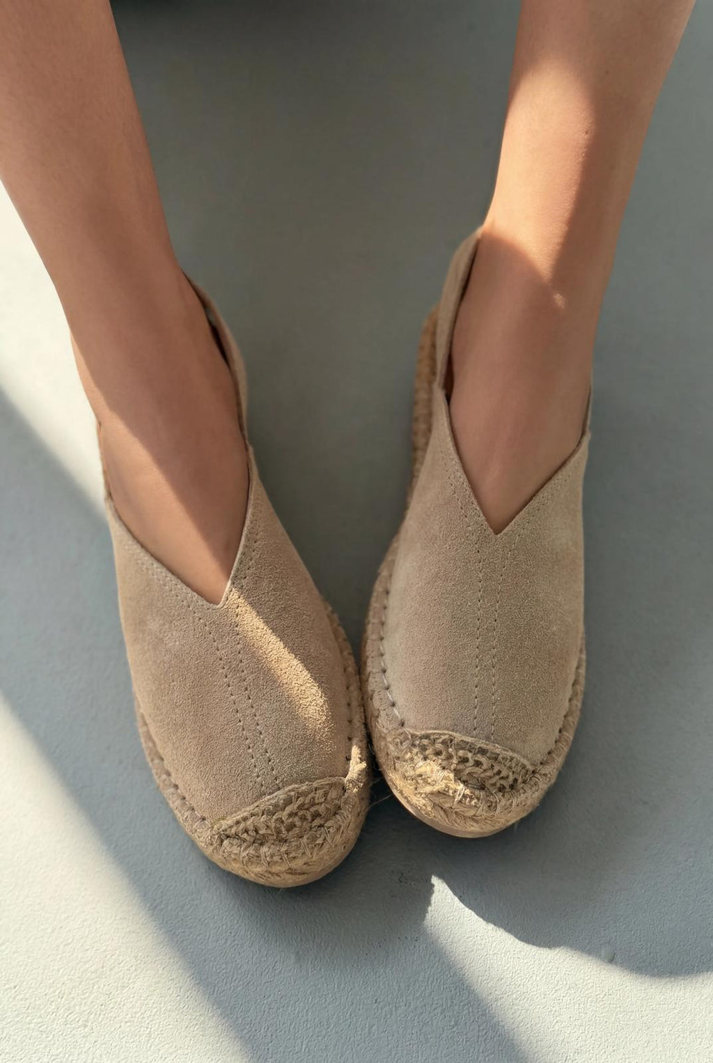 Orveth Beige Genuine Suede Women's Espadrille