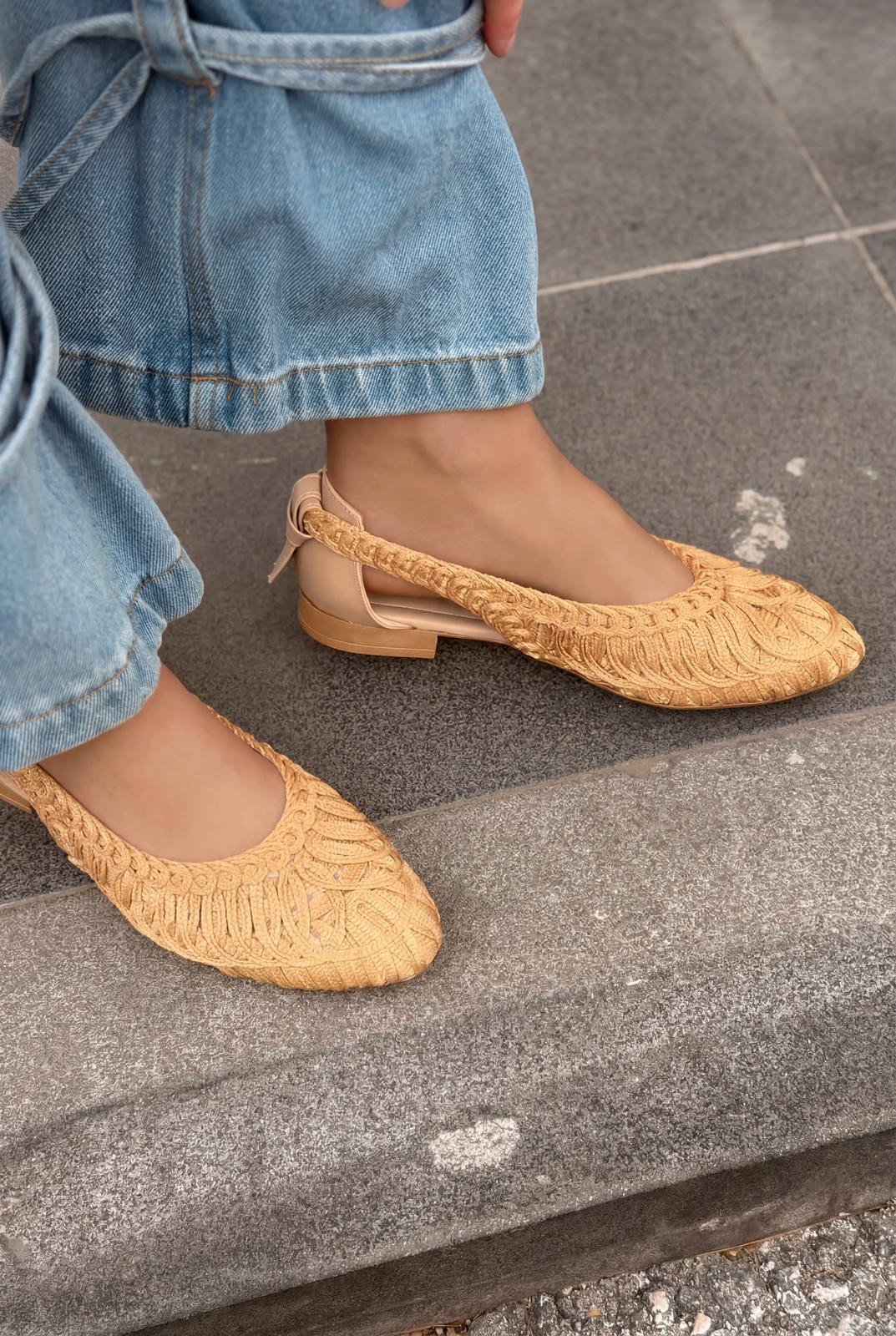 Morvik Beige Synthetic Women's Flats