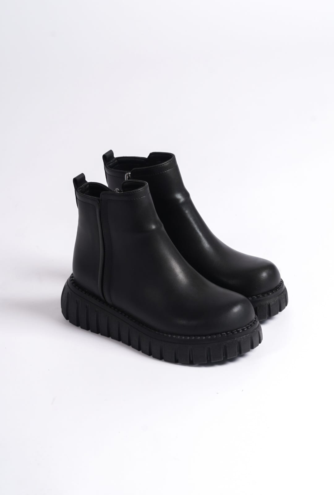 Velarise Black Faux Leather Women's Boots