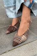 Kairo Brown Tweed Fabric Women's Stiletto