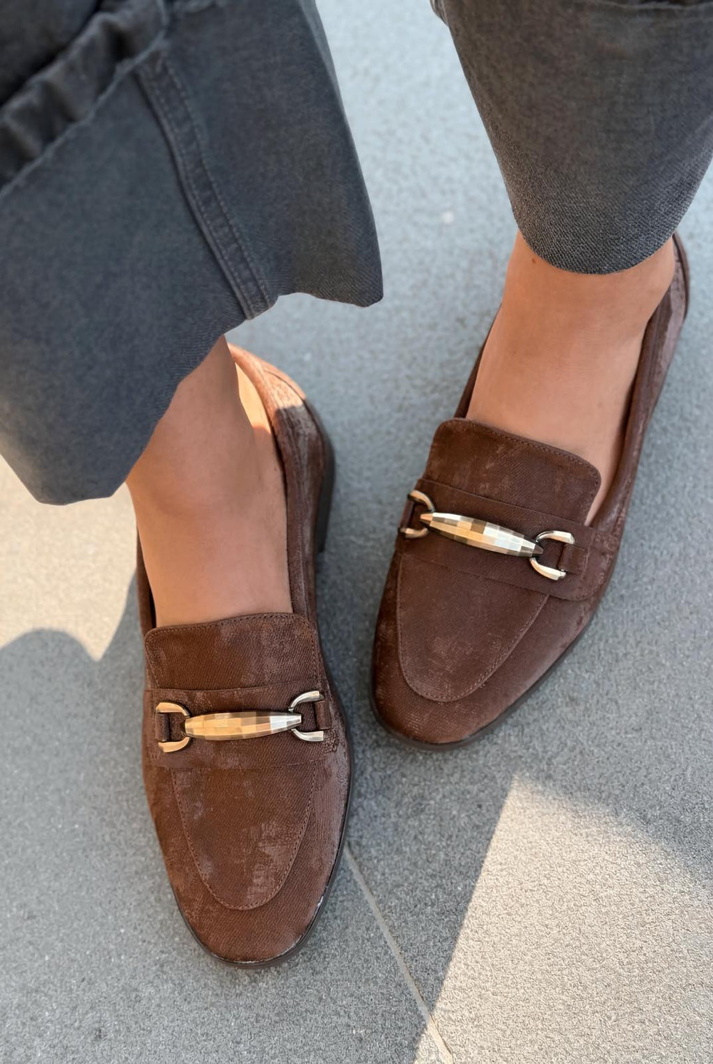 Ardena Light Brown Satin Women's Loafers