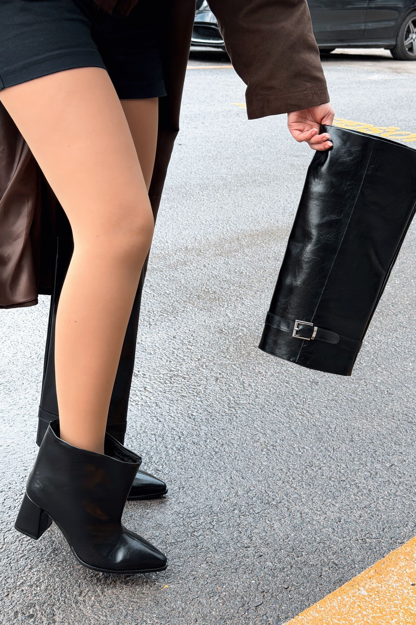 Lorimax Black Patent Faux Leather Women's Boots
