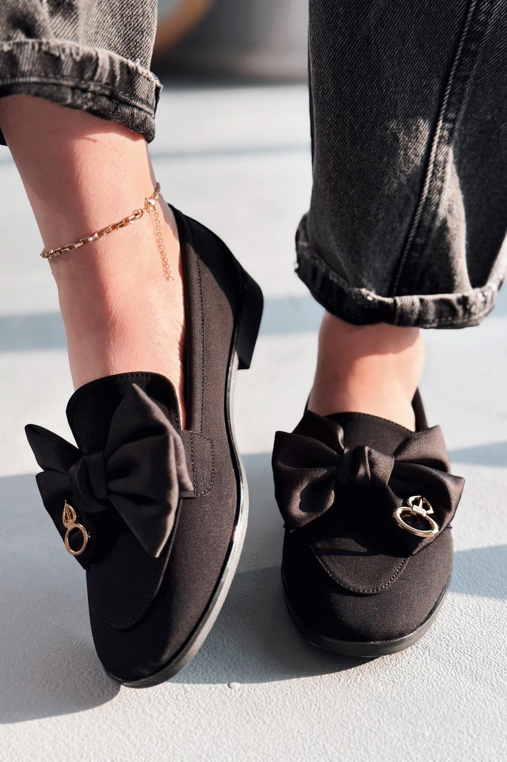 Norrada Black Satin women's loafers