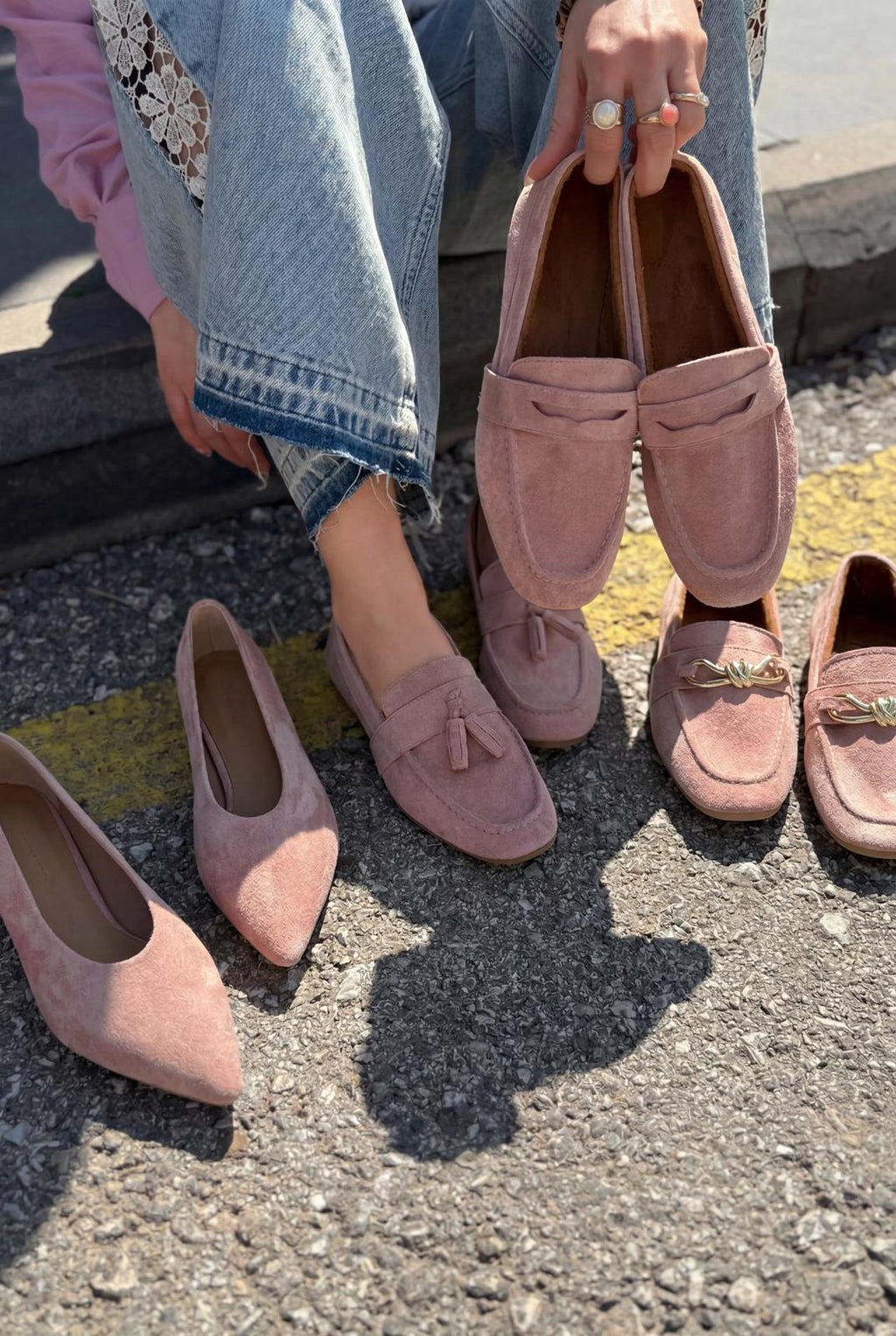 Orvino Blush Suede Women's Loafers