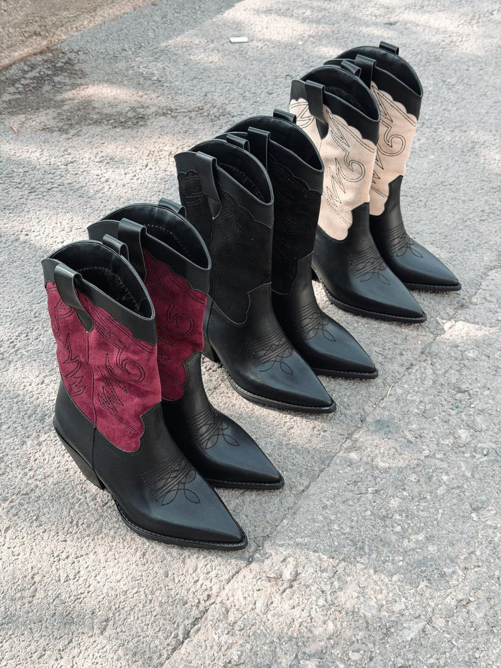 Marnel women's Black embroidered cowboy boots