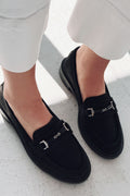Torja Black Nubuck Women's Loafers