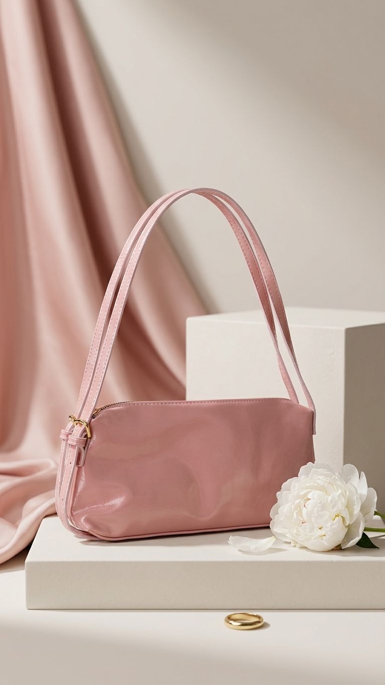Selvelin Women's Shoulder Bag Pink Patent Faux Leather