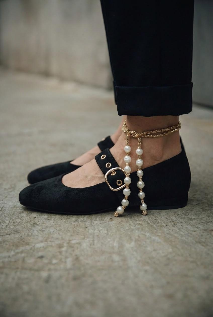 Dexor Black Suede Women's Flats