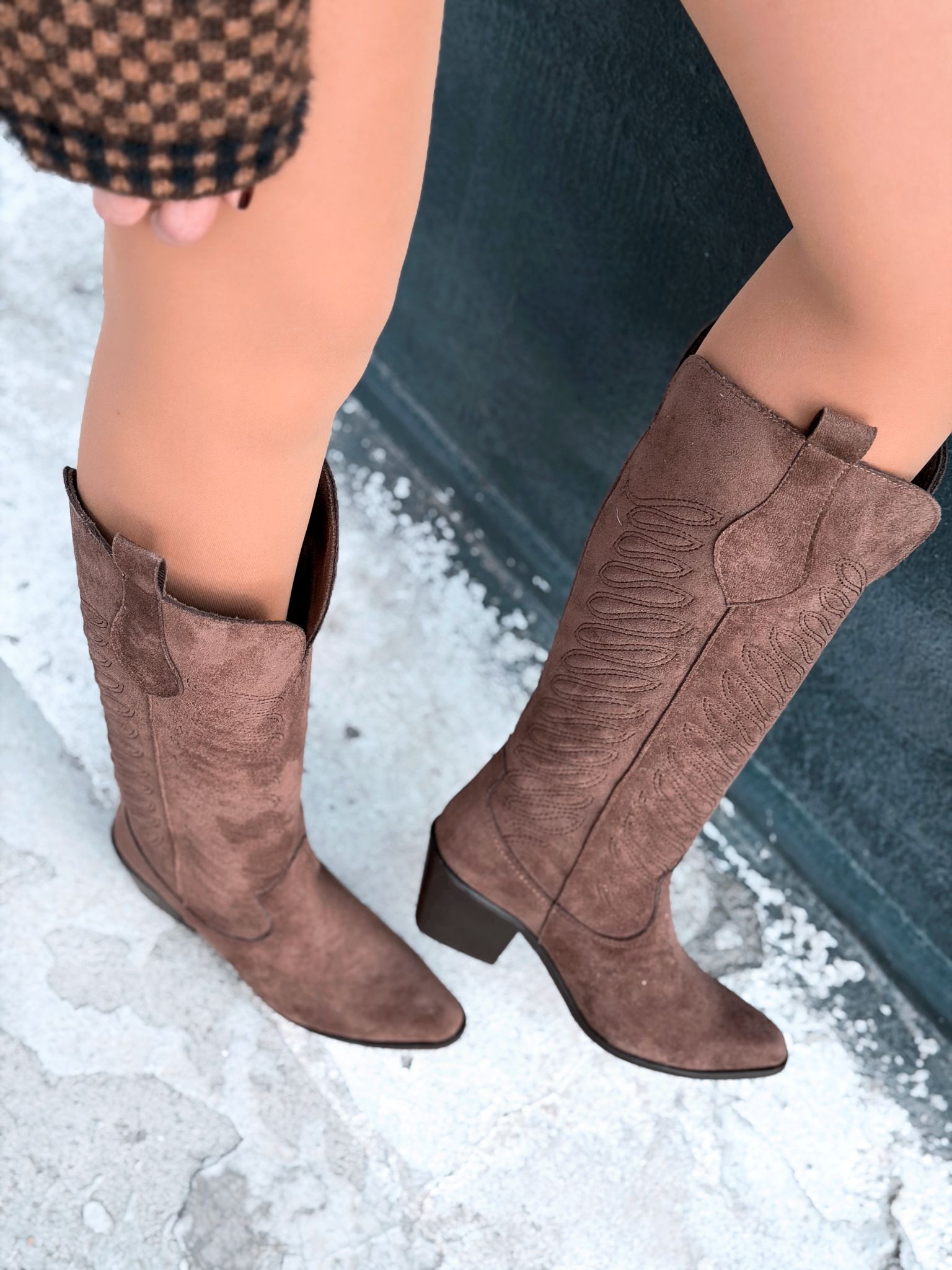 Marvett Brown Suede Women's Cowboy Boots