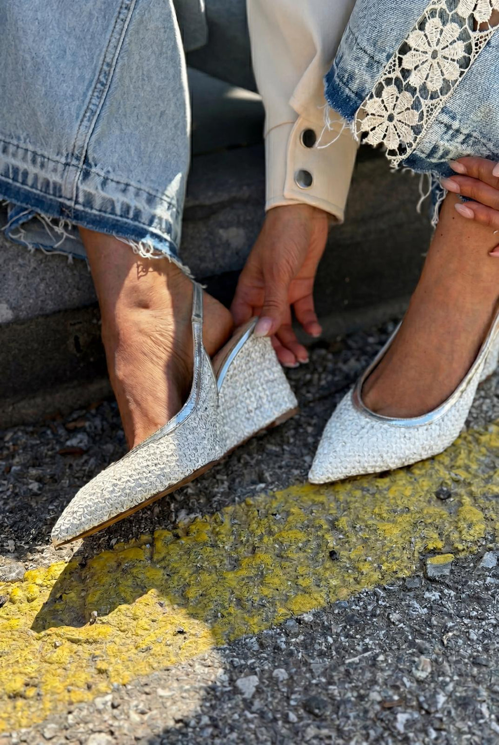 Solthera Silver Women's Wedge Heel Stilettos