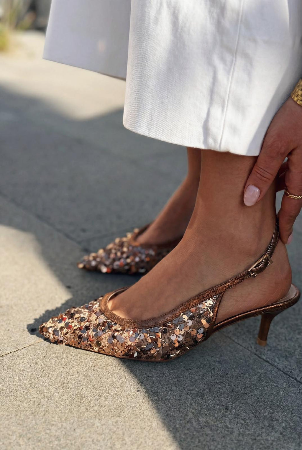 Selorine Bronze Sequin Women's Stilettos