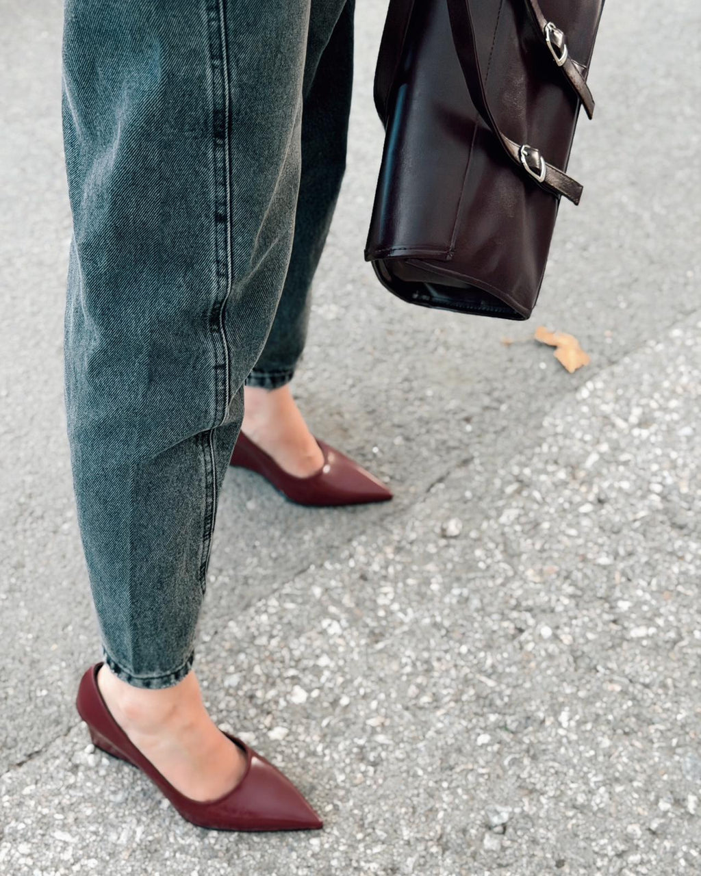 Mariel Bordeaux Faux Leather Platform Stiletto Pumps