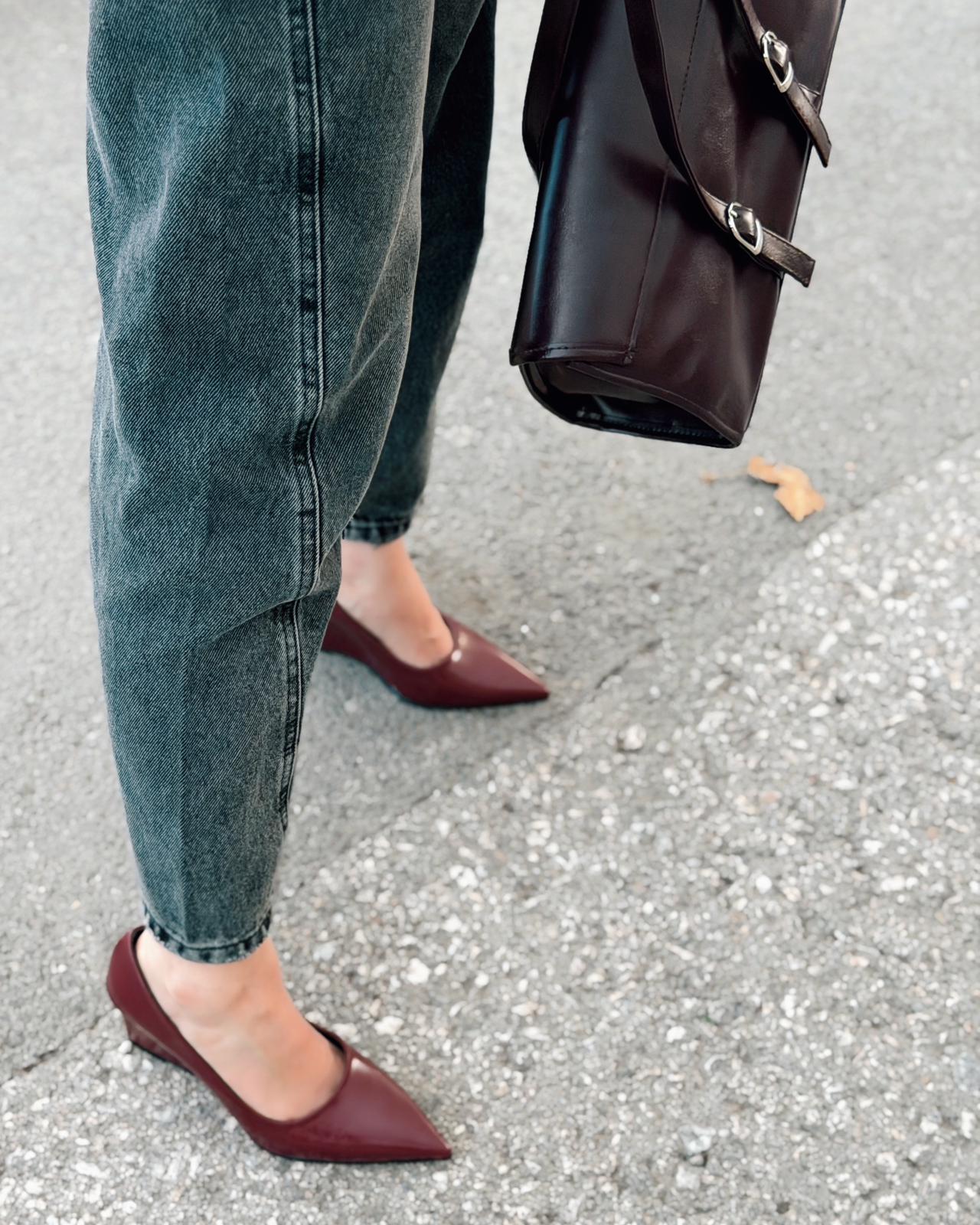 Mariel Bordeaux Faux Leather Platform Stiletto Pumps