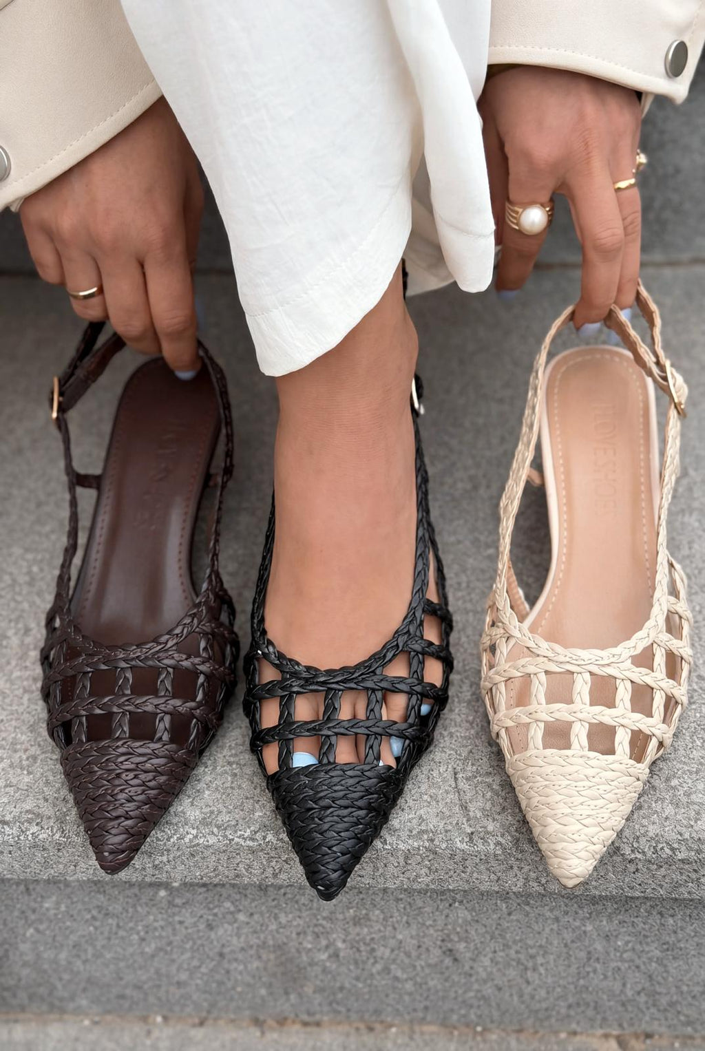 Zelya Beige Faux Leather Women's Pumps