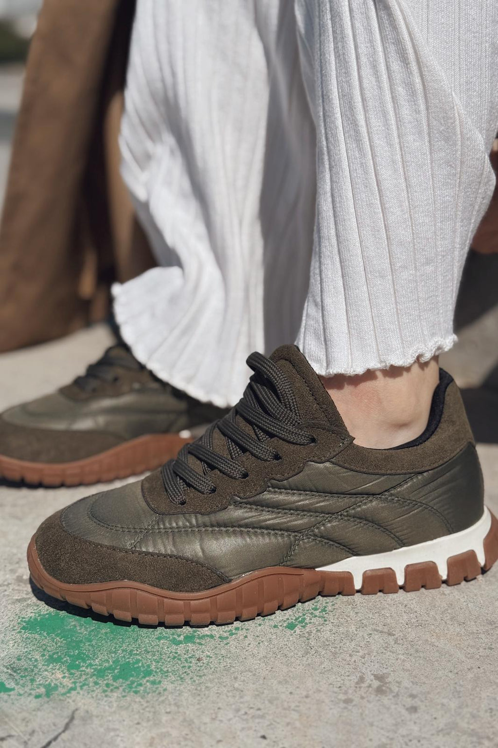 Romine Khaki Parachute Fabric Women's Sneakers