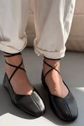 Morven Black Genuine Leather Women's Flats