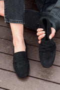 Orvino women's loafer Black suede